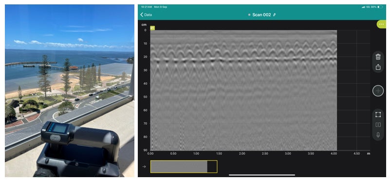 Non-destructive concrete scanning device used by Booth Engineers & Associates in Queensland